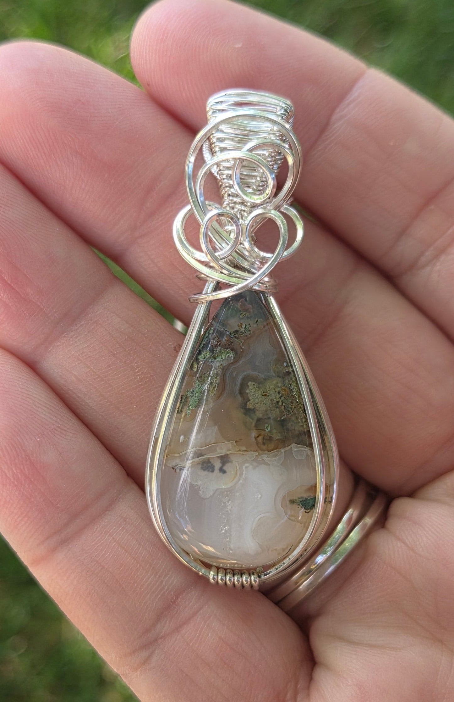 Idaho Moss Agate in Sterling Silver