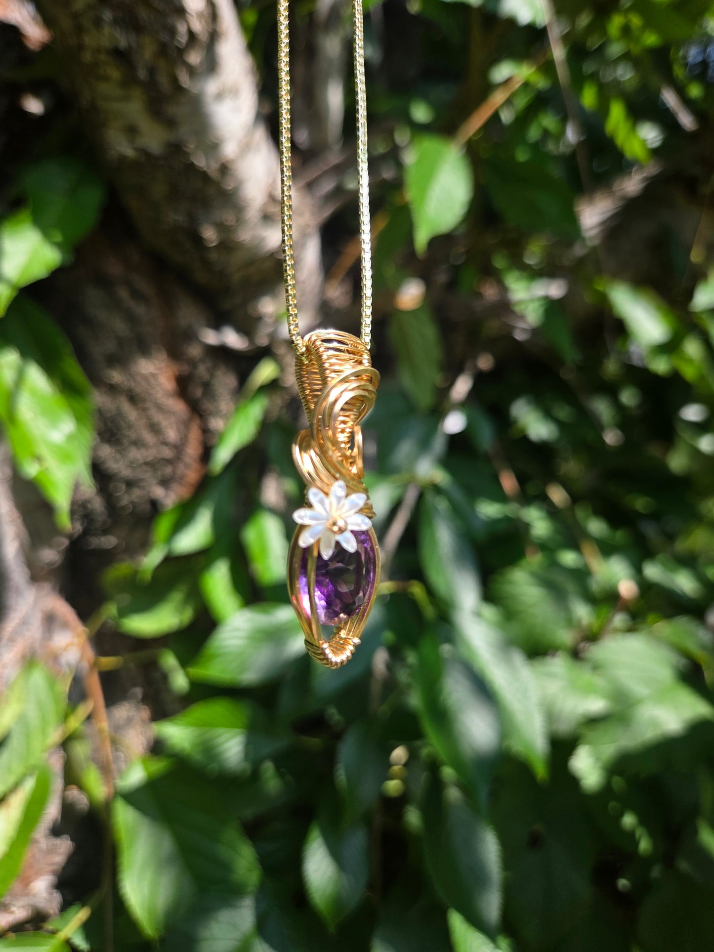 Amethyst in 14kt Gold fill wire