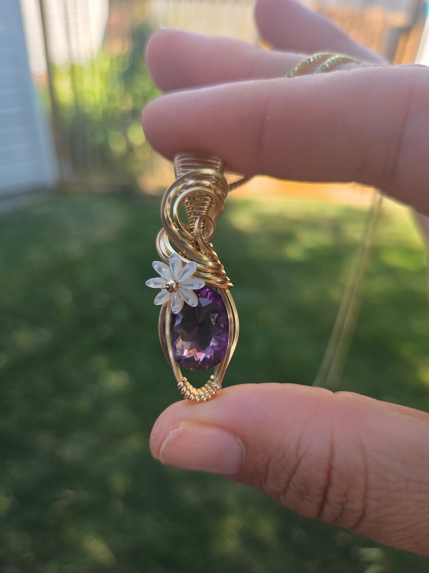 Amethyst in 14kt Gold fill wire