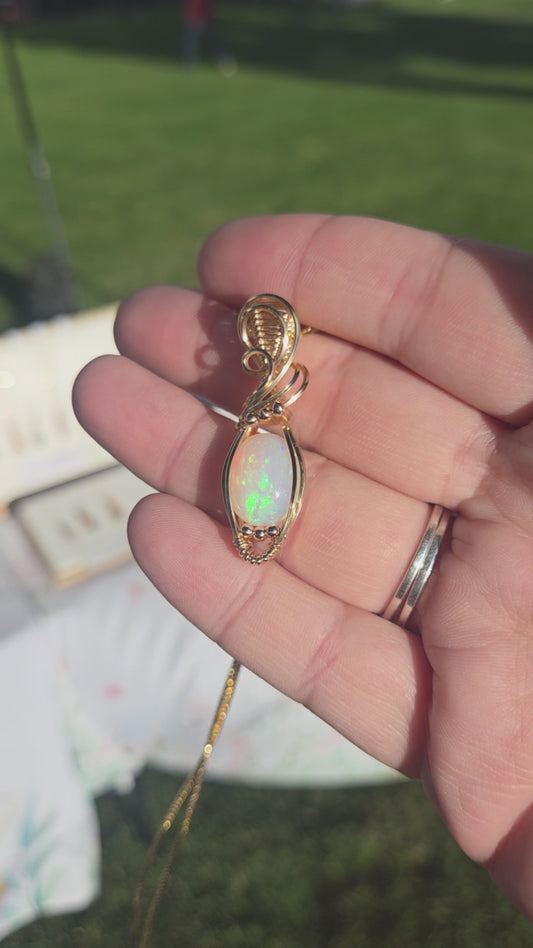 Ethiopian Opal in 14kt Gold fill