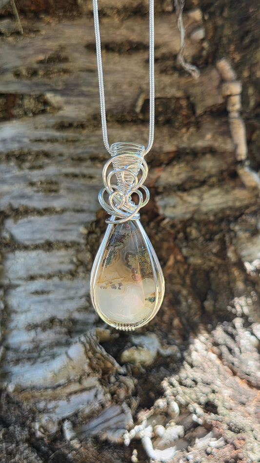 Idaho Moss Agate in Sterling Silver