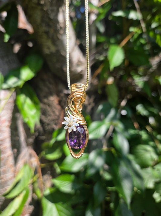 Amethyst in 14kt Gold fill wire